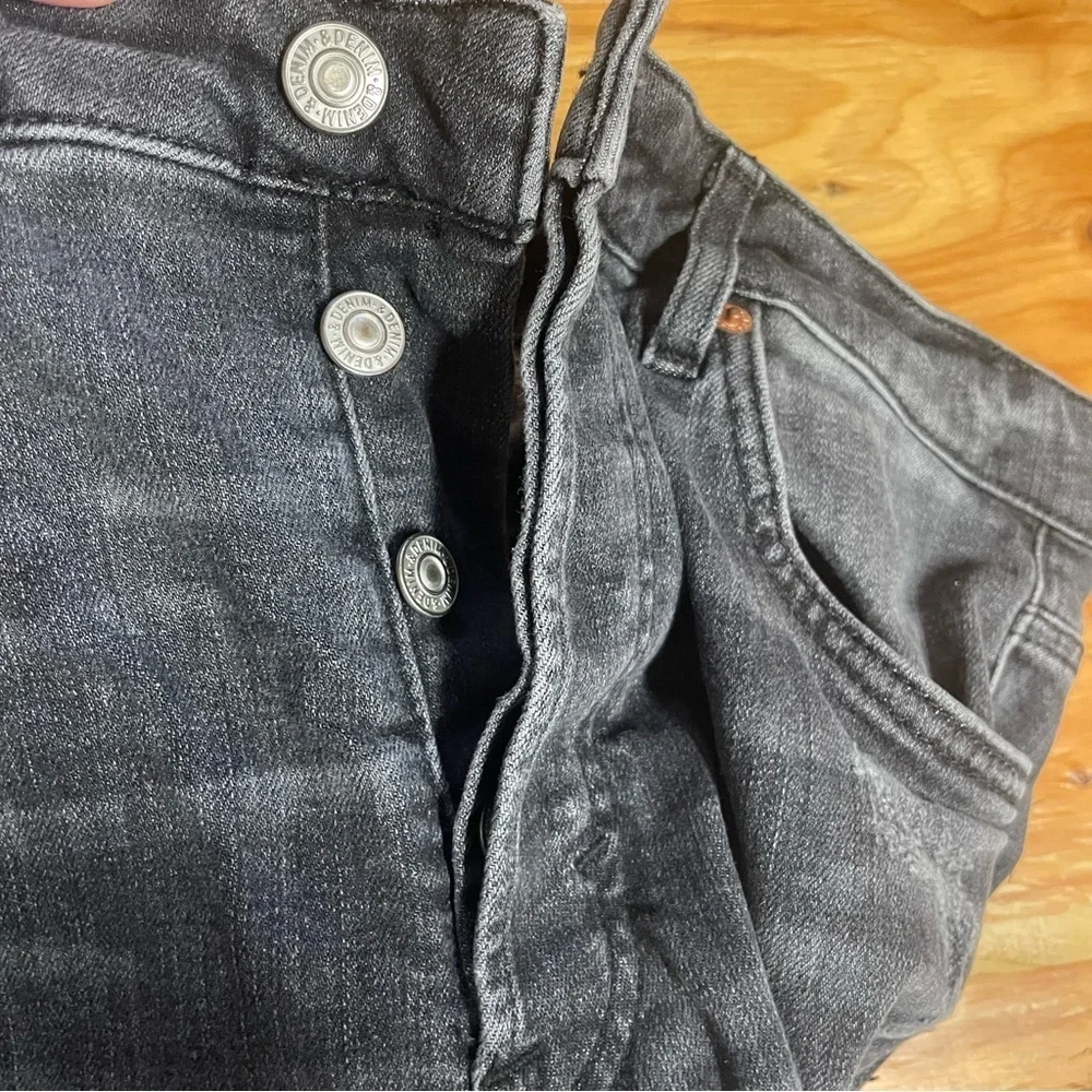 H&M skinny ankle high waist skinny jeans black buttonfly size 33